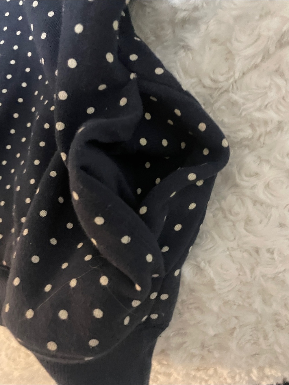 Wild Fable Navy Polka Dot Off-The-Shoulder Sweatshirt | XXL - Picture 4 of 8